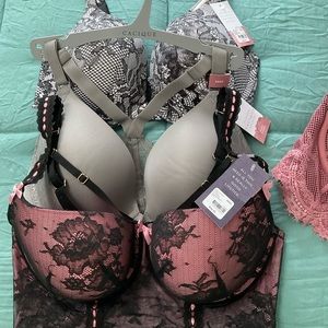 Lane Bryant Bras, 4 brand new, 2-plunge push up and 2- seriously sex, all 36DD